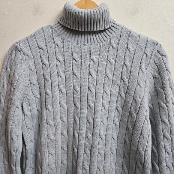 Chaps Womens Fisherman Preppy Classic Heritage Cable Knit Turtleneck Sweater M - Picture 2 of 10